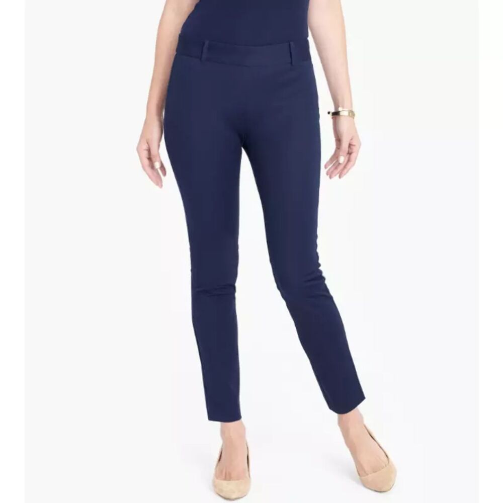 J. Crew Factory Womens 0 Winnie Pant in Stretch Cotton Navy VGUC Minimalism